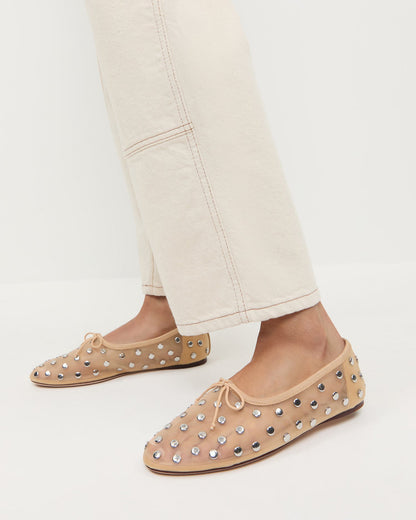 Landon Caramel/Silver Mesh Ballet Flat | Loeffler Randall Women