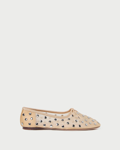 Landon Caramel/Silver Mesh Ballet Flat | Loeffler Randall Women