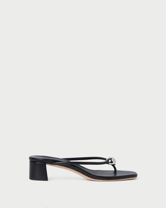 Odessa Black Leather Heeled Sandal | Loeffler Randall Women