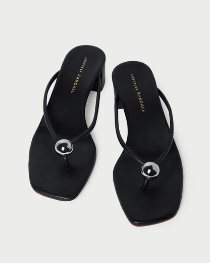 Odessa Black Leather Heeled Sandal | Loeffler Randall Women