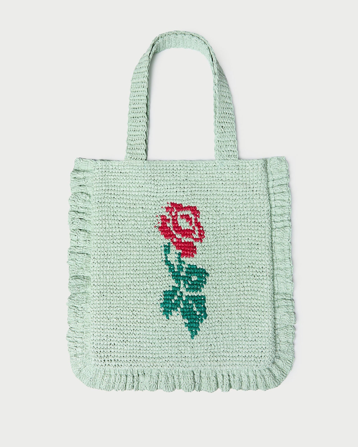Justine Mint Crochet Ruffle Tote | Loeffler Randall Women