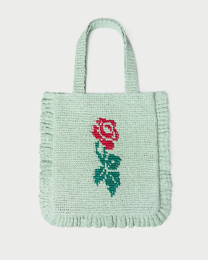 Justine Mint Crochet Ruffle Tote | Loeffler Randall Women