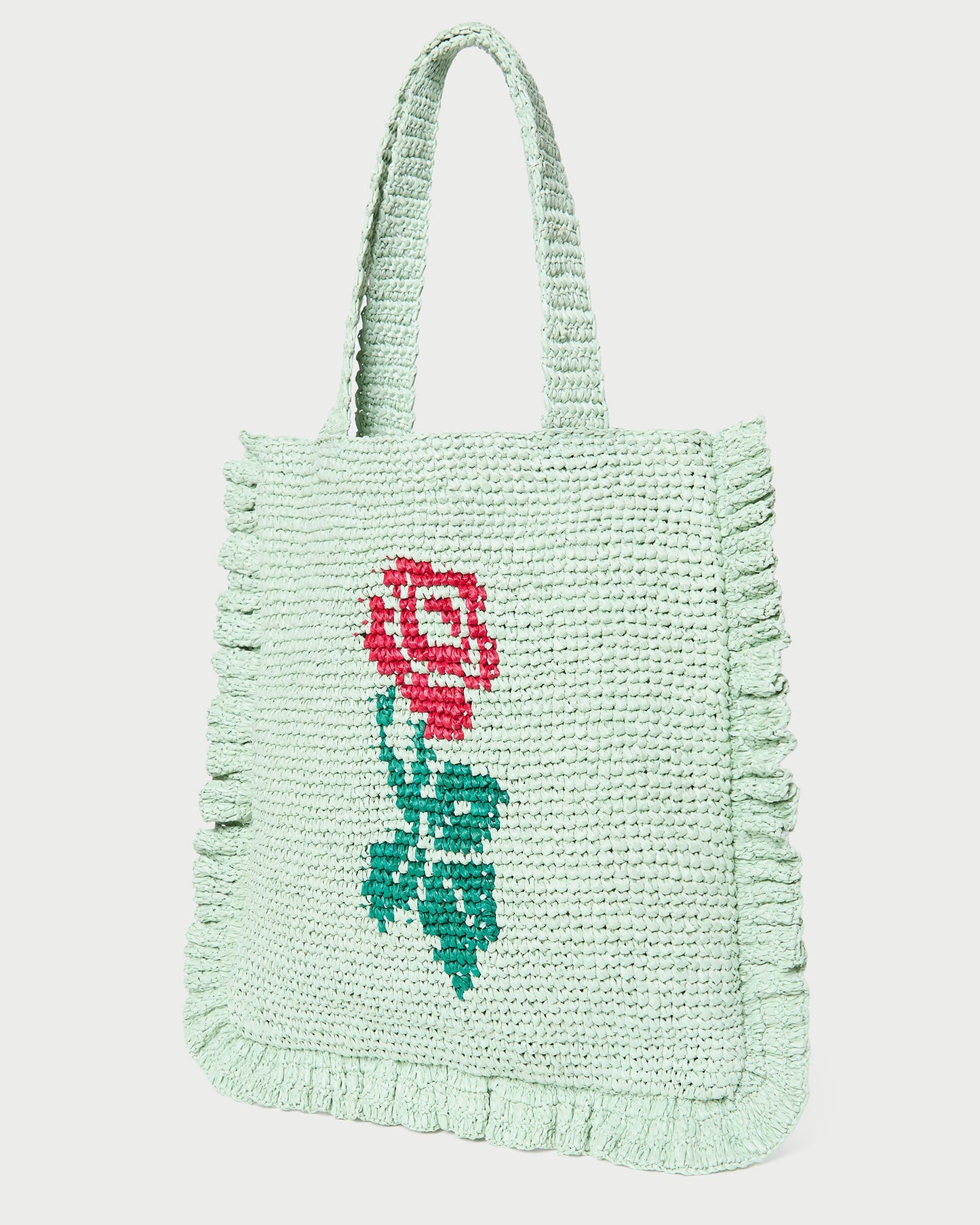 Justine Mint Crochet Ruffle Tote | Loeffler Randall Women