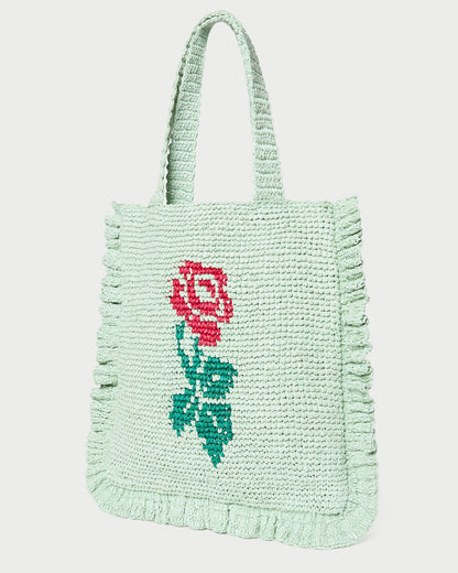 Justine Mint Crochet Ruffle Tote | Loeffler Randall Women