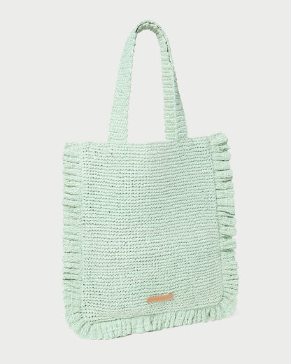 Justine Mint Crochet Ruffle Tote | Loeffler Randall Women