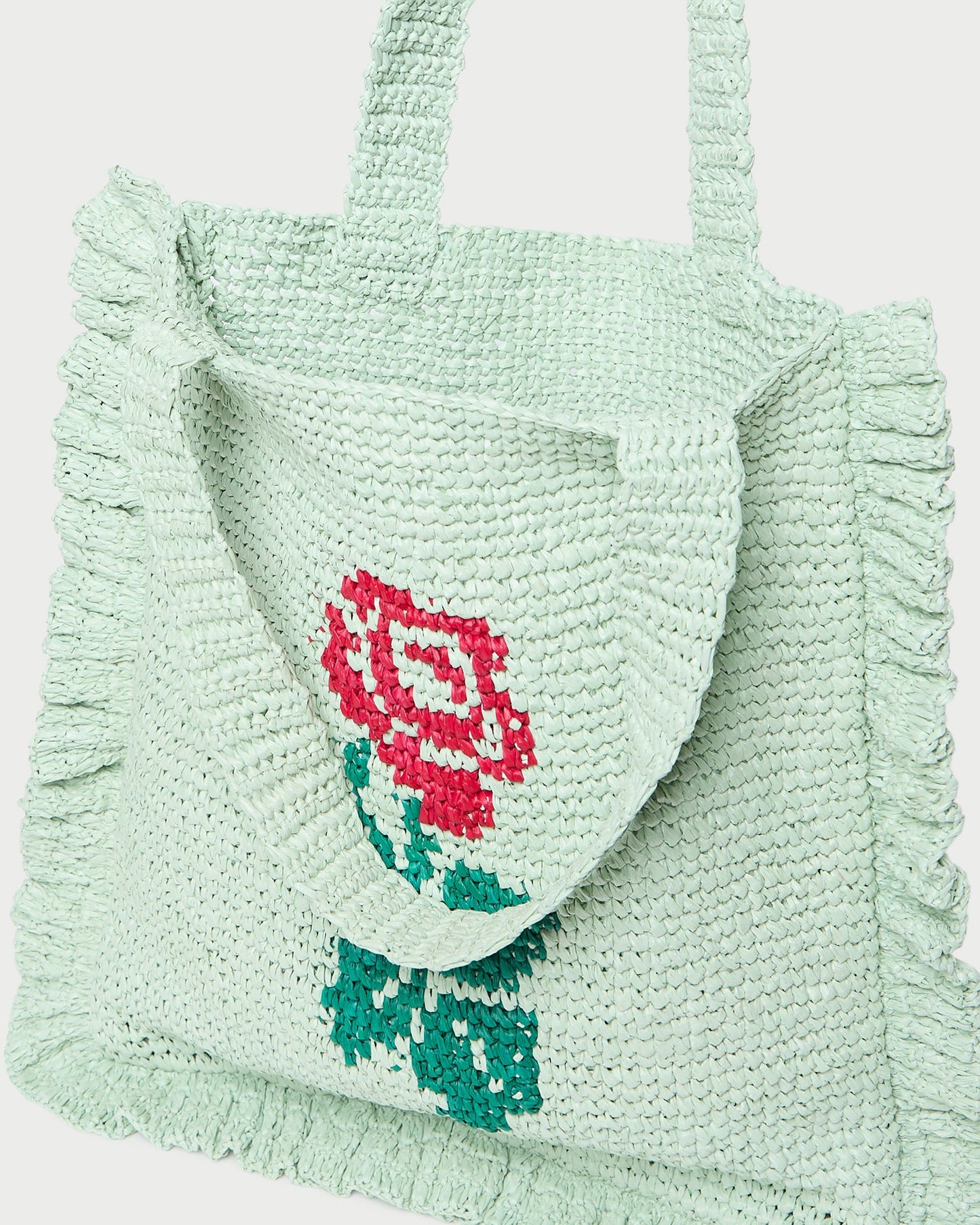 Justine Mint Crochet Ruffle Tote | Loeffler Randall Women