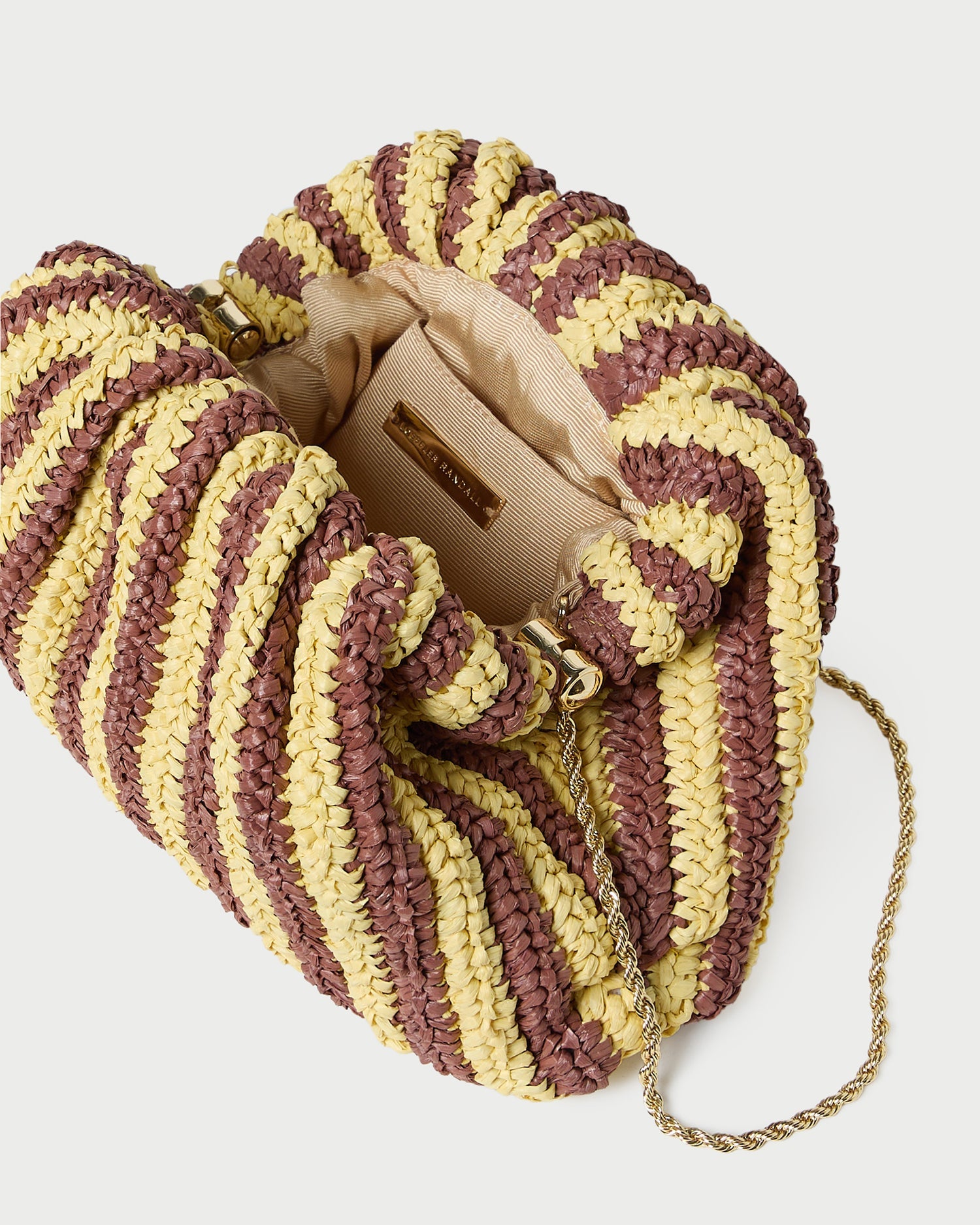 Bailey Brown/Butter Stripe Dome Clutch | Loeffler Randall Women