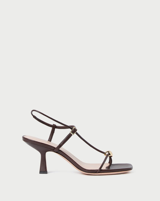 Triana Espresso Leather Mid-Heel Sandal | Loeffler Randall Women