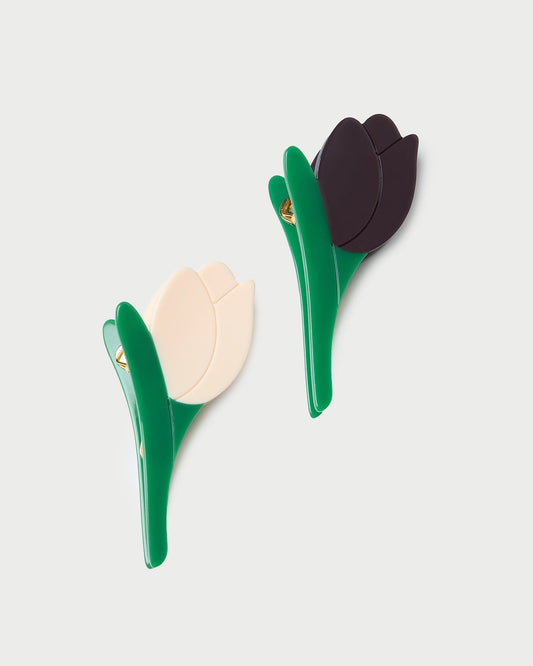 Juniper Maroon/Butter Tulip Clip Set | Loeffler Randall Women