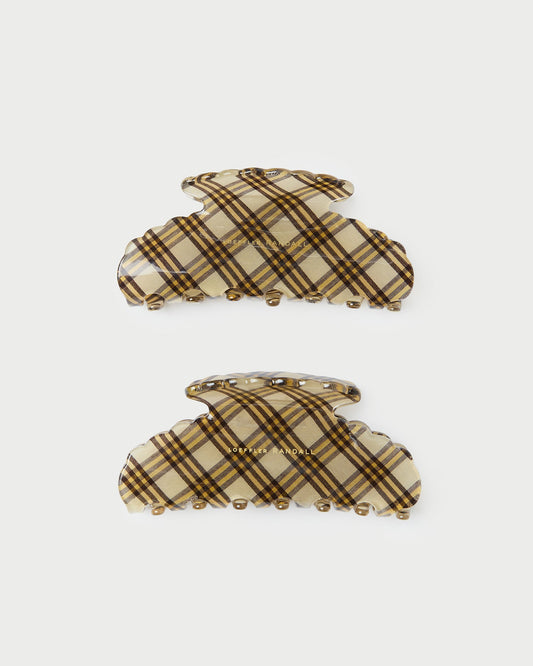 Yuri Butter Plaid Hair Clip Set | Loeffler Randall Women