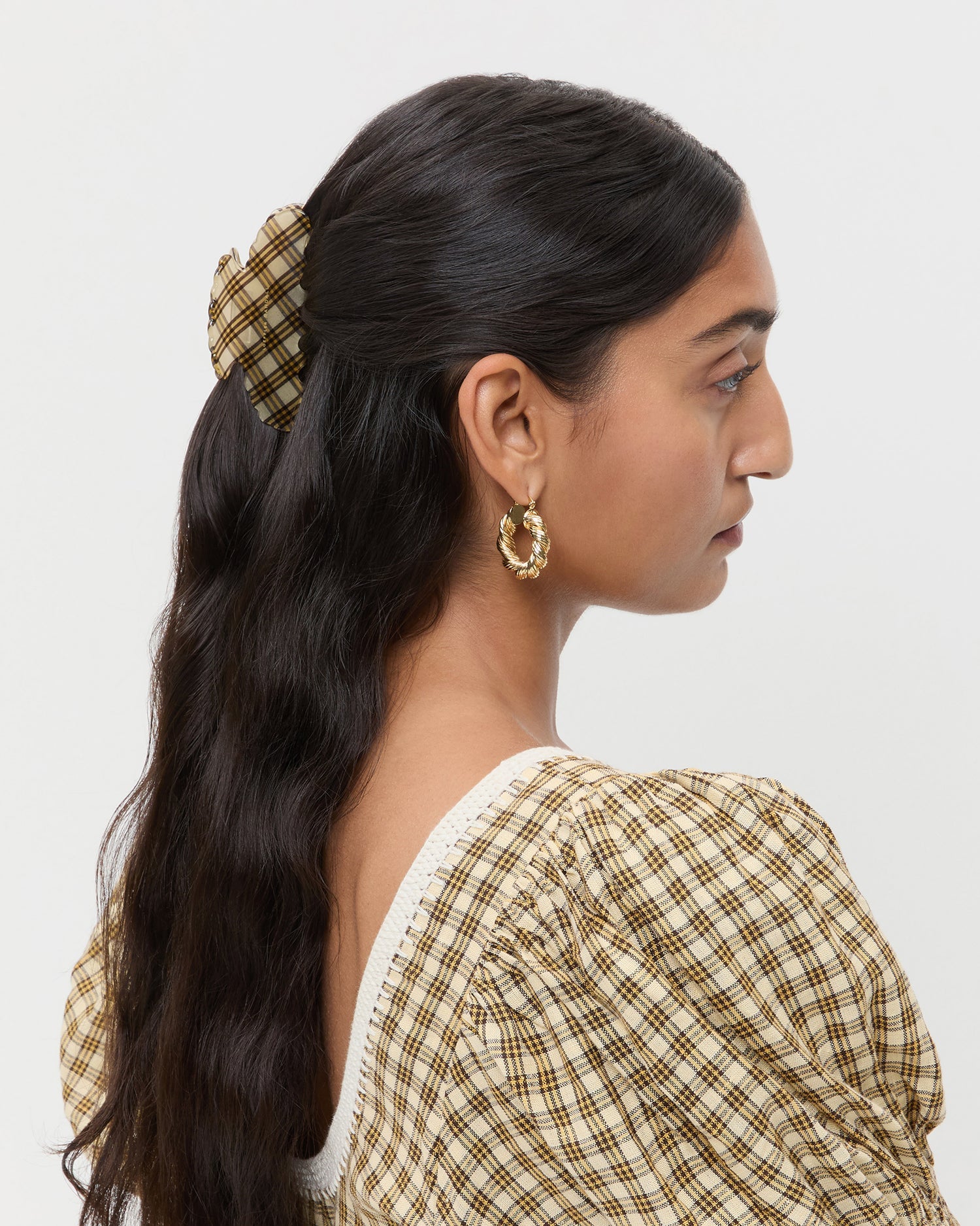 Yuri Butter Plaid Hair Clip Set | Loeffler Randall Women