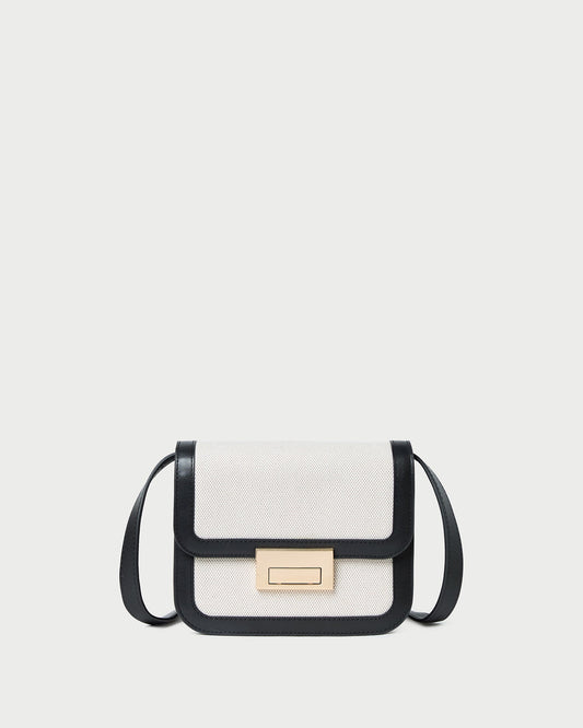Desi Black/Natural Canvas Crossbody | Loeffler Randall Women