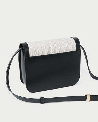 Desi Black/Natural Canvas Crossbody | Loeffler Randall Women