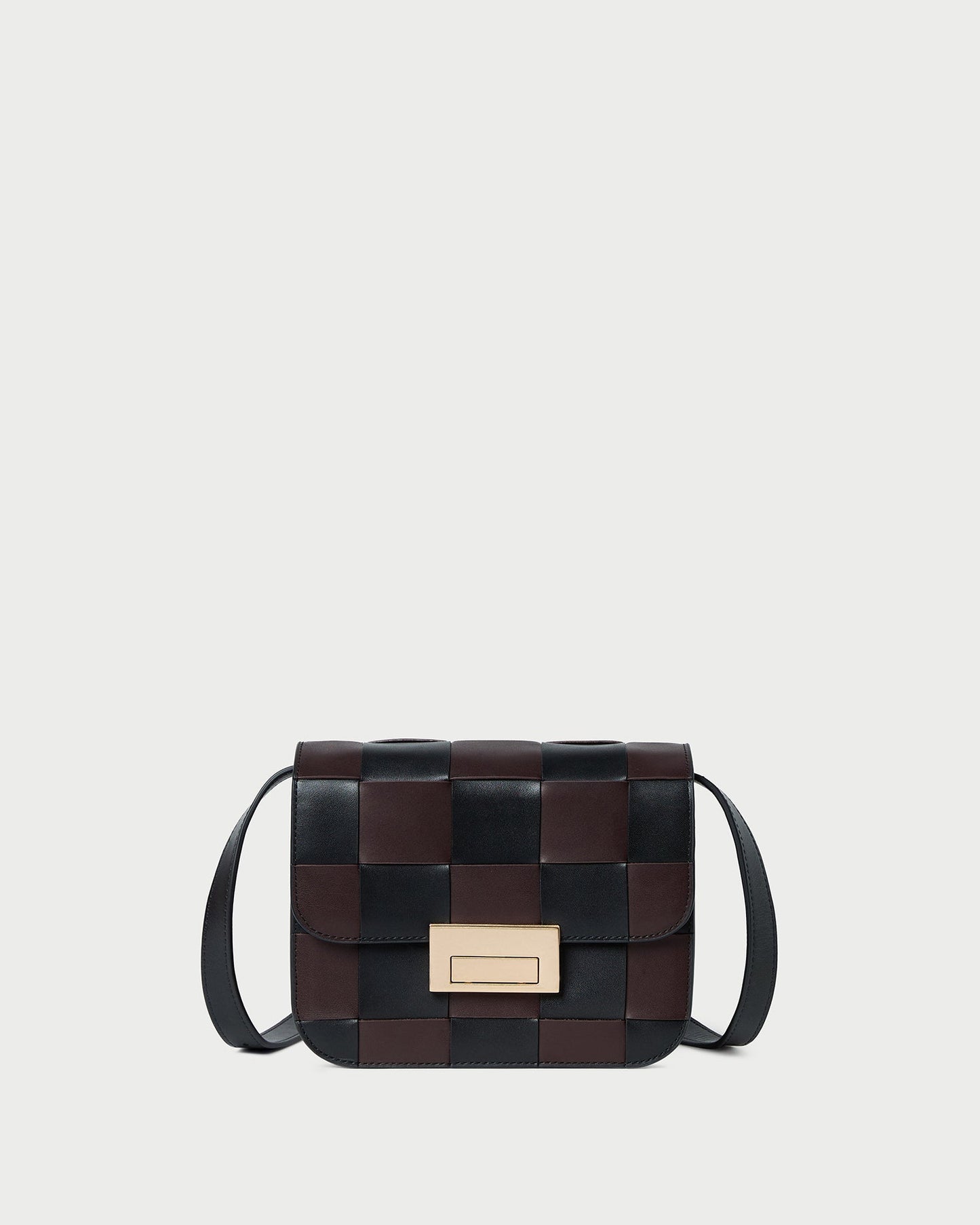 Desi Black/Espresso Woven Leather Crossbody | Loeffler Randall Women