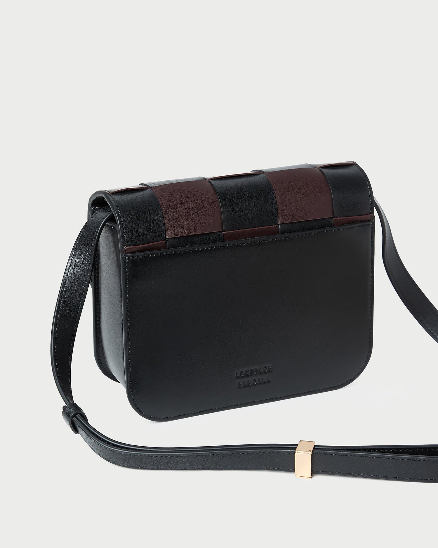 Desi Black/Espresso Woven Leather Crossbody | Loeffler Randall Women