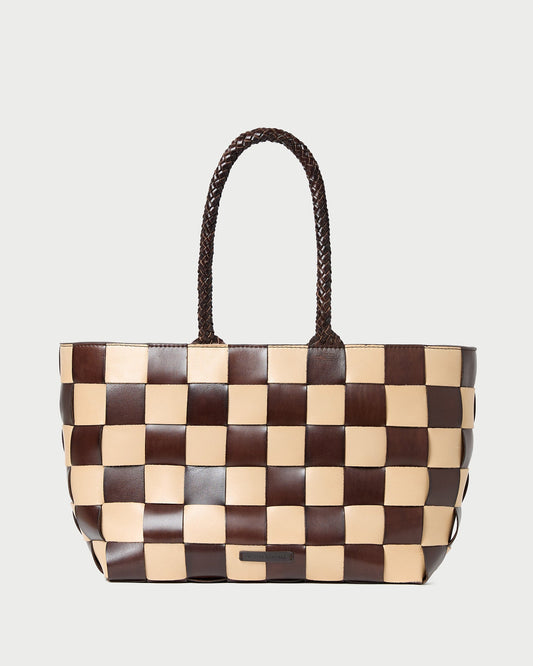 Klara Brown/Butter Woven Leather Tote | Loeffler Randall Women