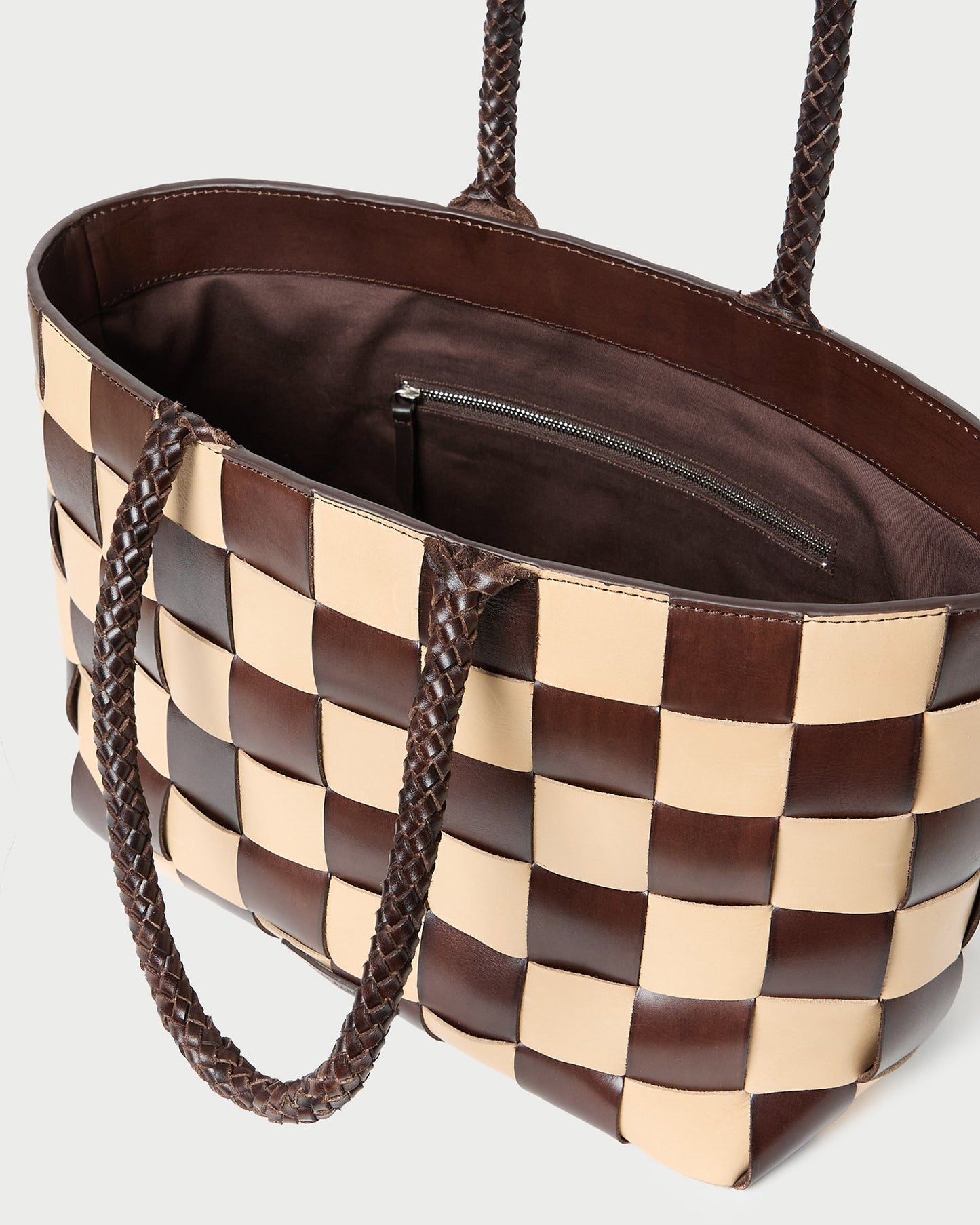 Klara Brown/Butter Woven Leather Tote | Loeffler Randall Women