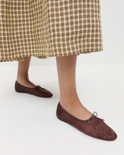 Landon Chocolate Mesh Ballet Flat | Loeffler Randall Women