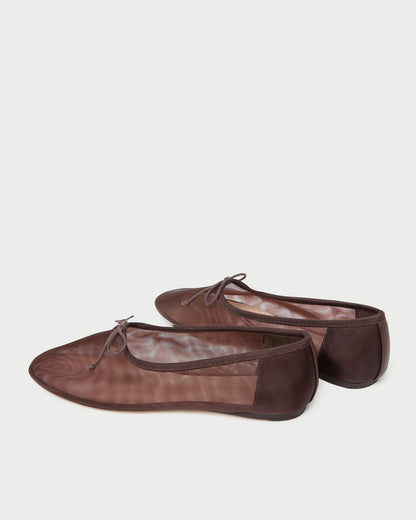 Landon Chocolate Mesh Ballet Flat | Loeffler Randall Women