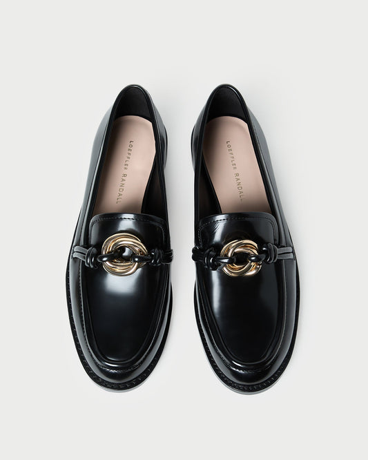Roma Black Leather Loafer | Loeffler Randall Women
