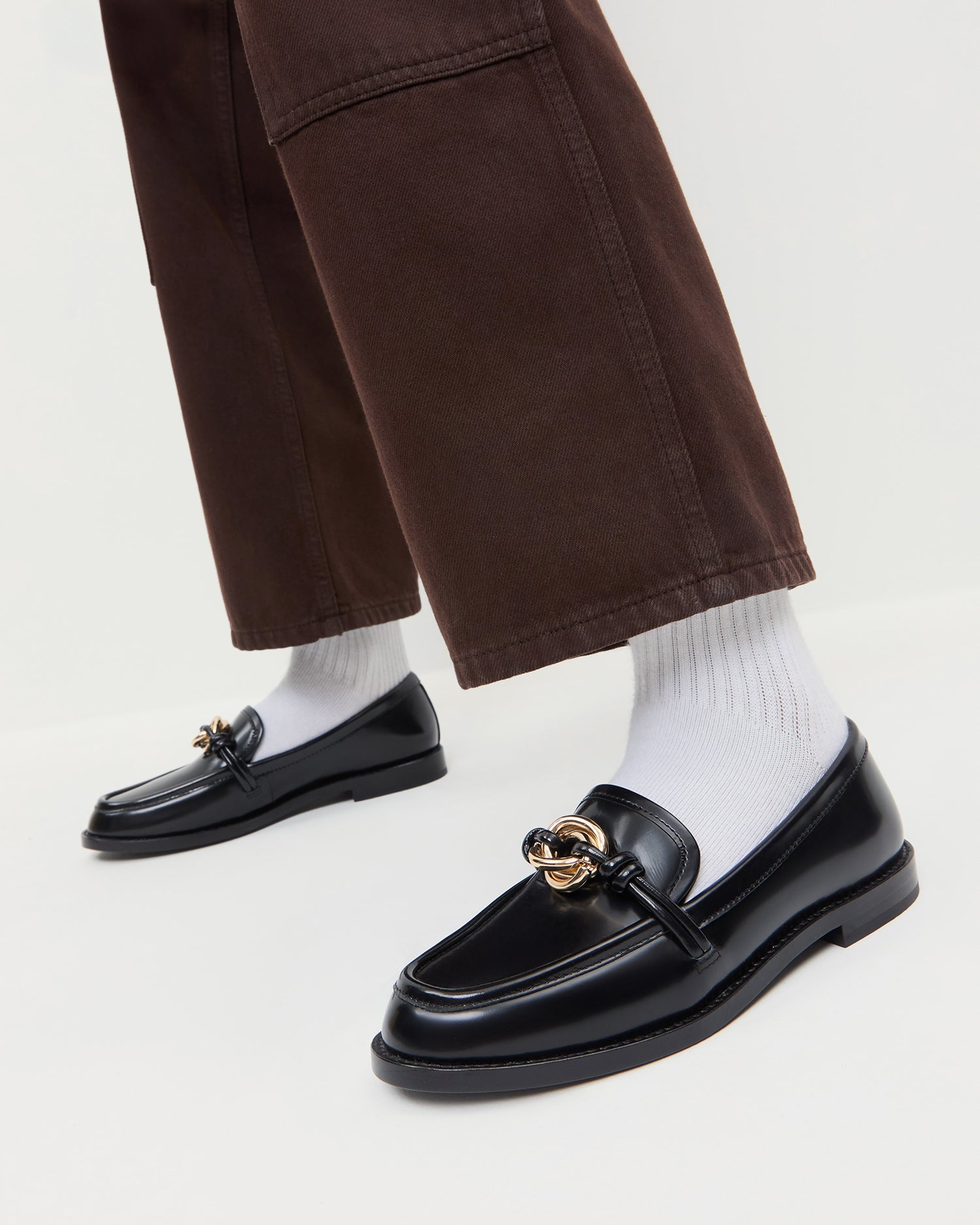 Roma Black Leather Loafer | Loeffler Randall Women