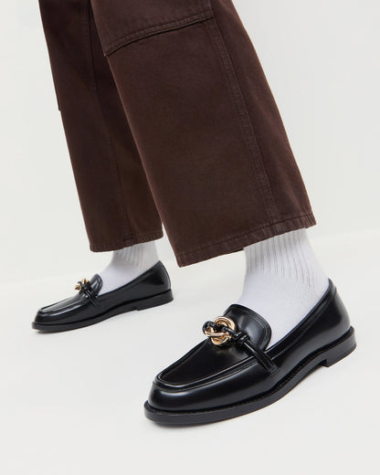 Roma Black Leather Loafer | Loeffler Randall Women