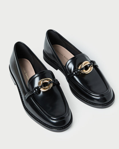 Roma Black Leather Loafer | Loeffler Randall Women