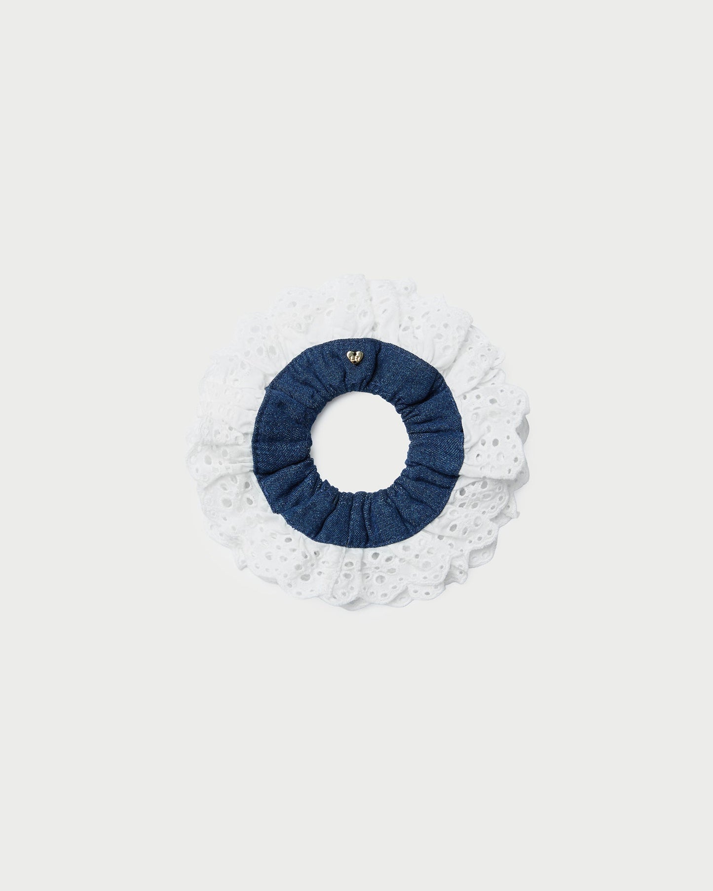 Dolly Denim/Cream Embroidered Scrunchie | Loeffler Randall Women