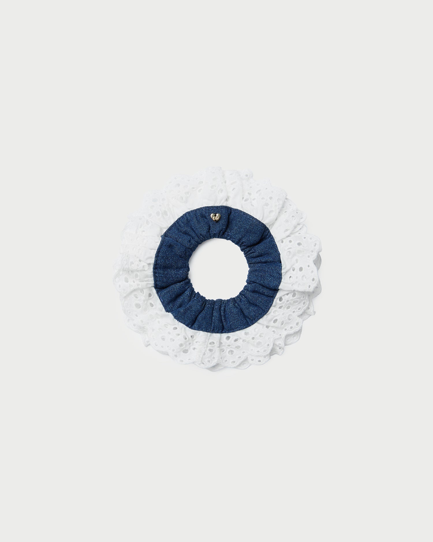 Dolly Denim/Cream Embroidered Scrunchie | Loeffler Randall Women