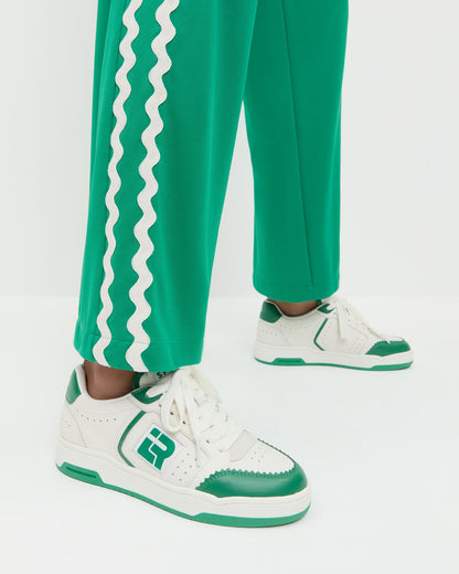 Topspin Cream/Green Court Sneaker | Loeffler Randall Women