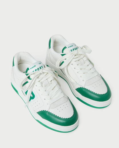 Topspin Cream/Green Court Sneaker | Loeffler Randall Women