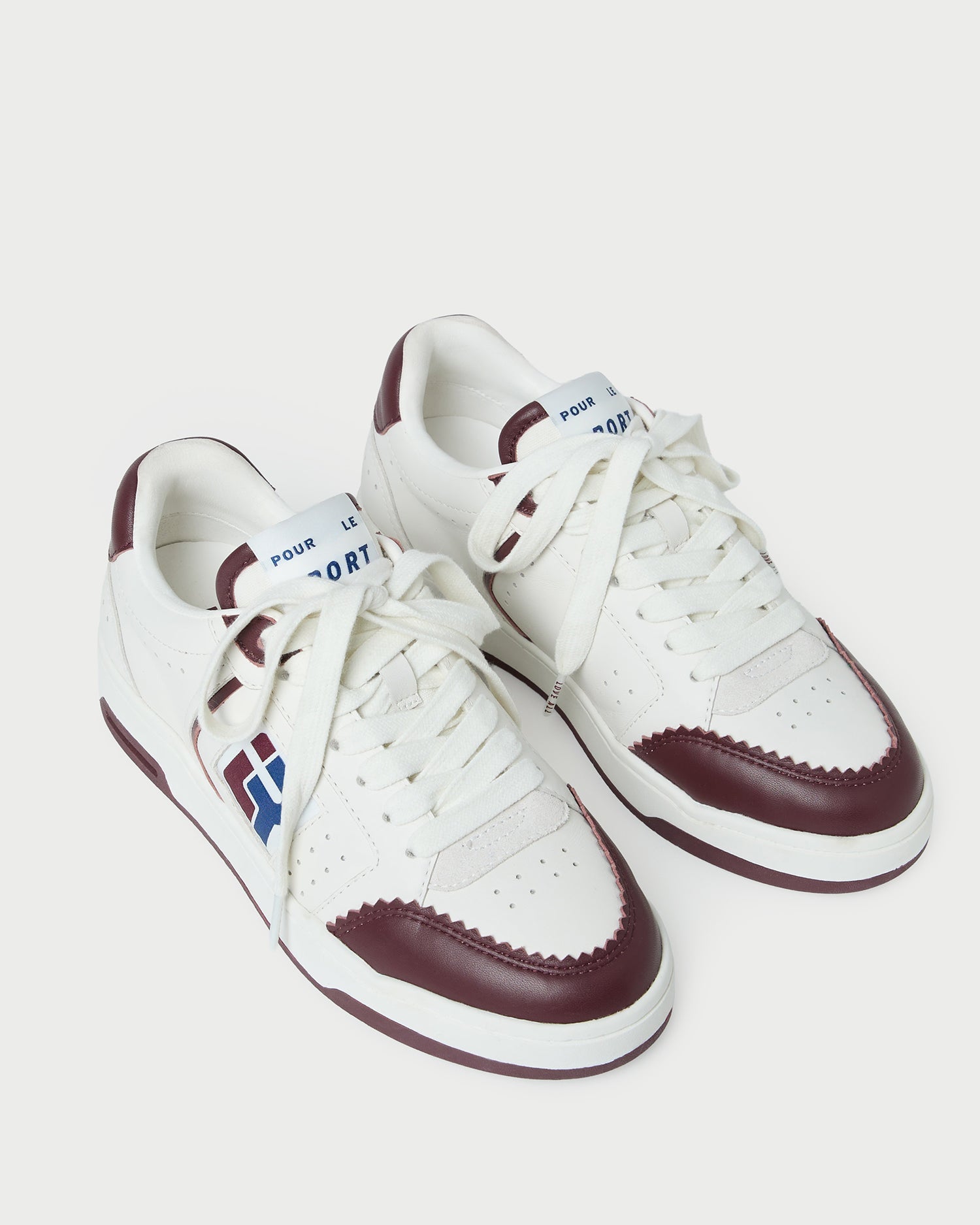 Topspin Cream/Maroon Court Sneaker | Loeffler Randall Women