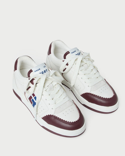 Topspin Cream/Maroon Court Sneaker | Loeffler Randall Women
