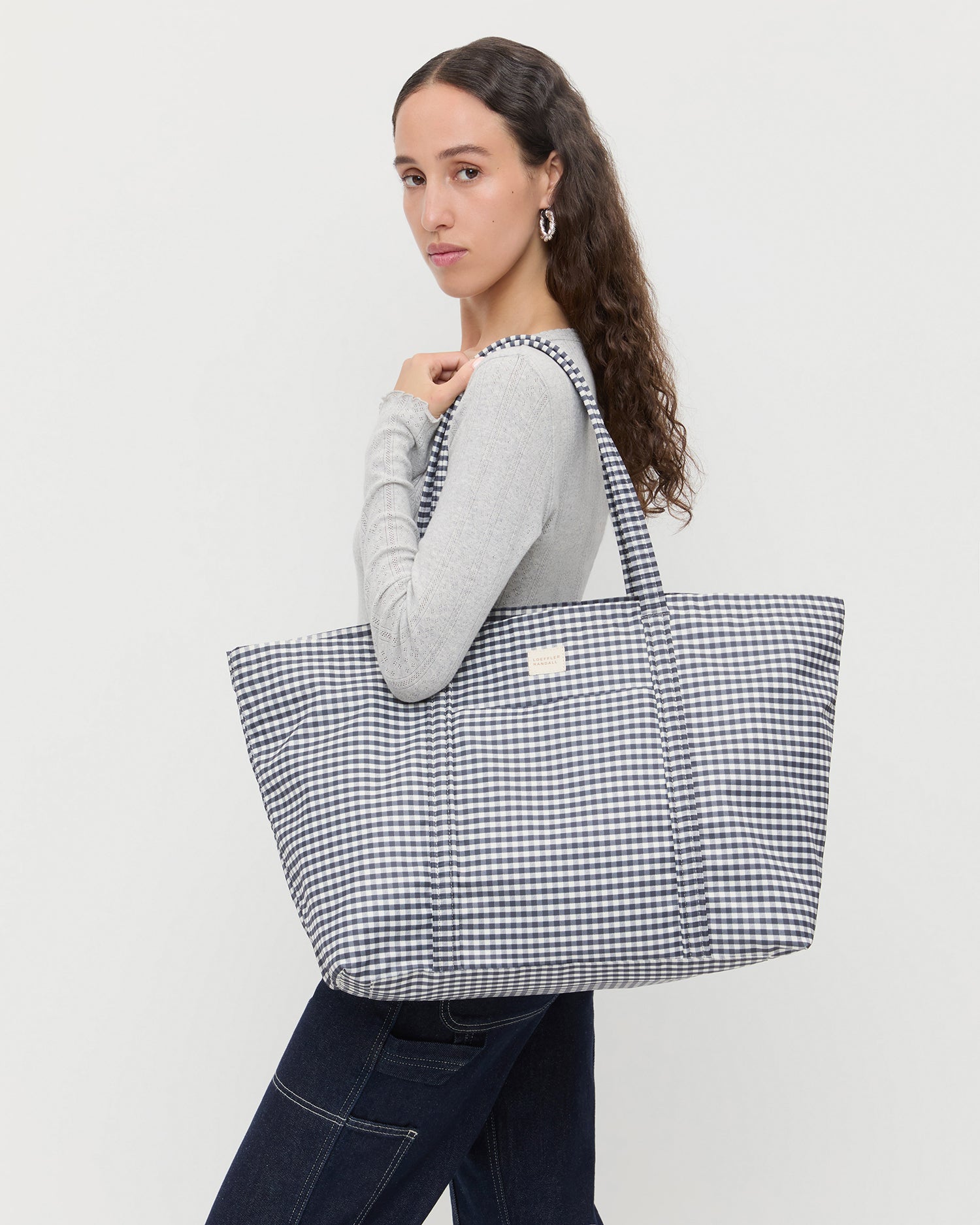 Dina Black/White Gingham Travel Tote | Loeffler Randall Women
