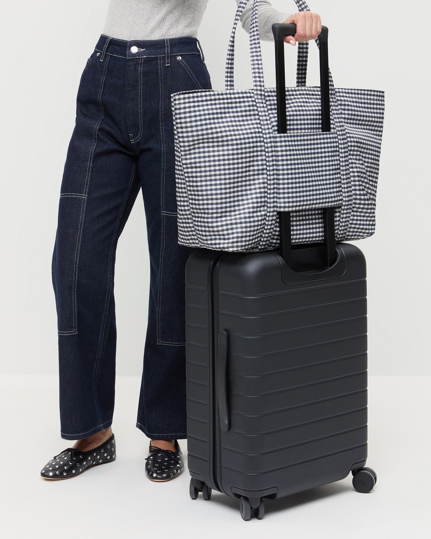 Dina Black/White Gingham Travel Tote | Loeffler Randall Women