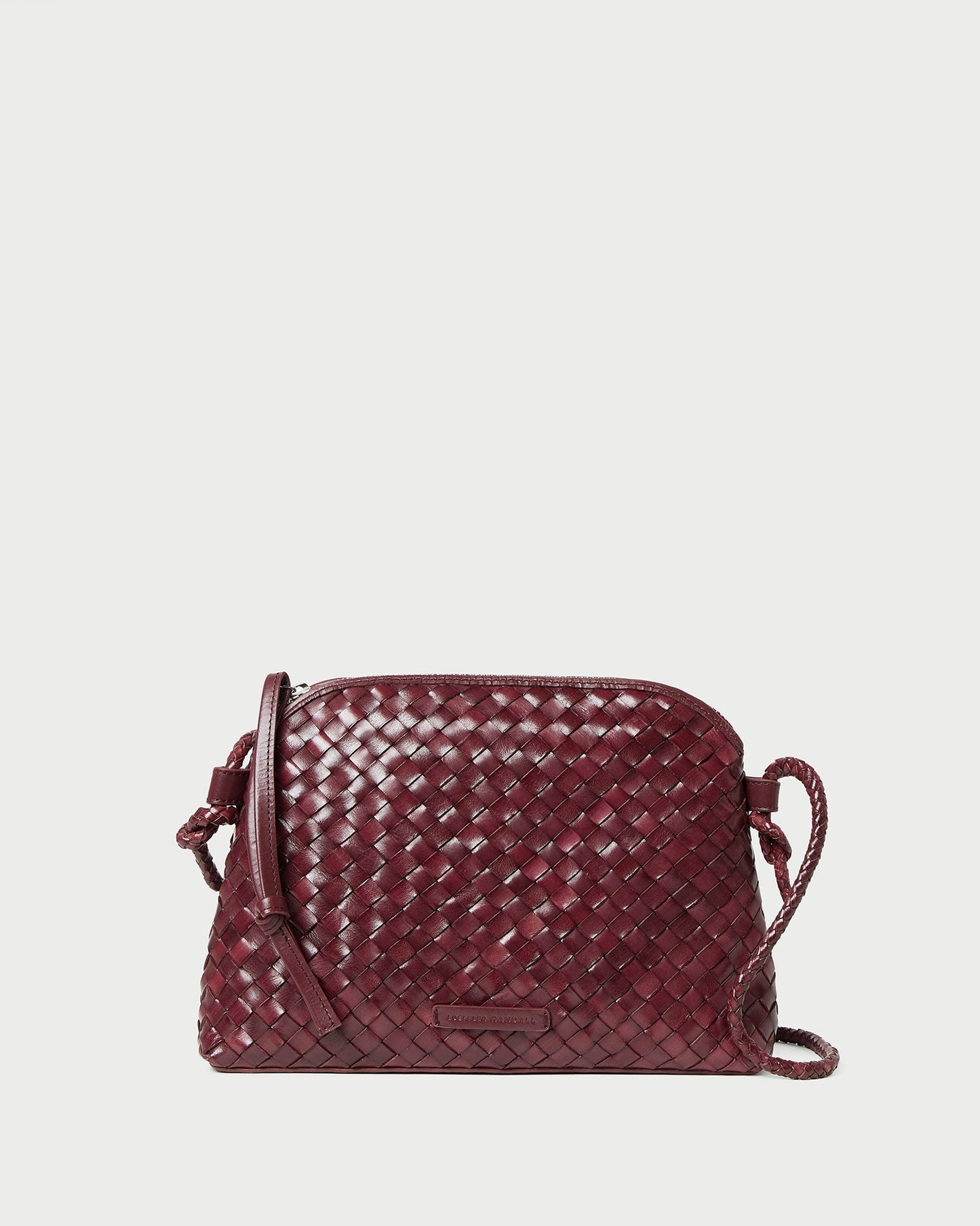 Mallory Maroon Woven Leather Crossbody | Loeffler Randall Women