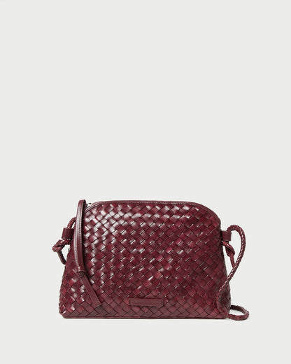 Mallory Maroon Woven Leather Crossbody | Loeffler Randall Women