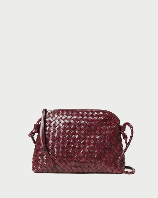 Mallory Maroon Woven Leather Crossbody | Loeffler Randall Women