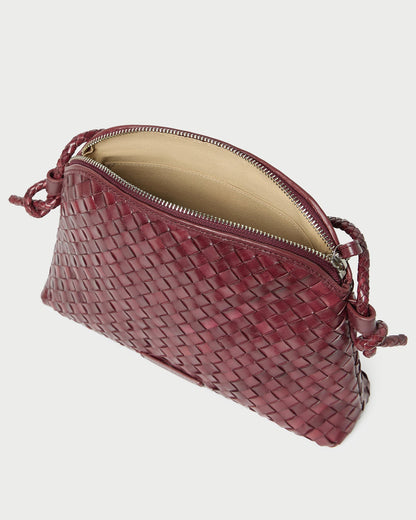 Mallory Maroon Woven Leather Crossbody | Loeffler Randall Women