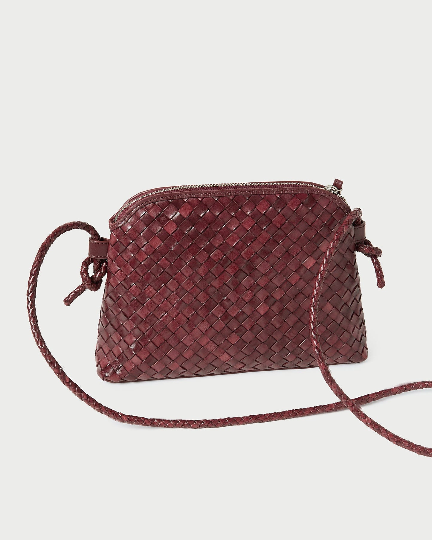 Mallory Maroon Woven Leather Crossbody | Loeffler Randall Women