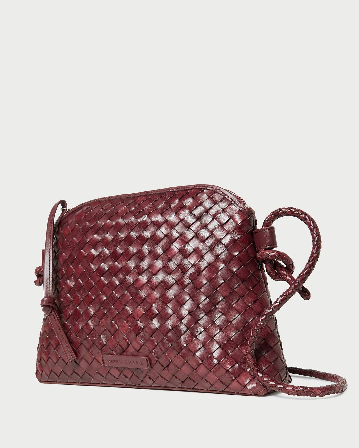 Mallory Maroon Woven Leather Crossbody | Loeffler Randall Women