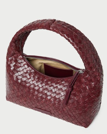 Mercer Maroon Woven Shoulder Bag | Loeffler Randall Women