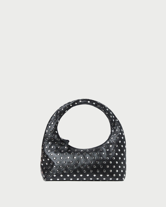 Mercer Black/Silver Leather Shoulder Bag | Loeffler Randall Women