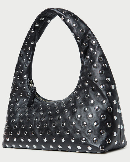 Mercer Black/Silver Leather Shoulder Bag | Loeffler Randall Women