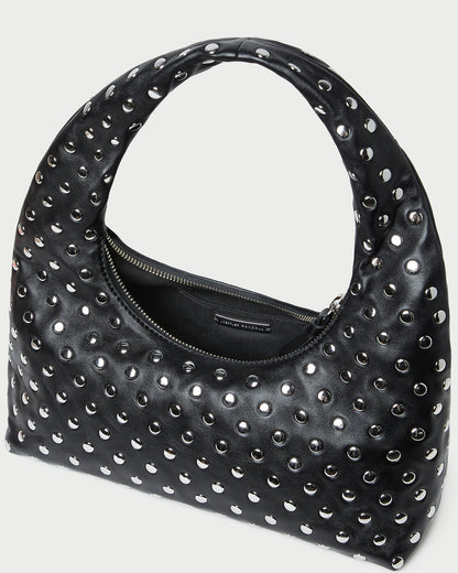 Mercer Black/Silver Leather Shoulder Bag | Loeffler Randall Women