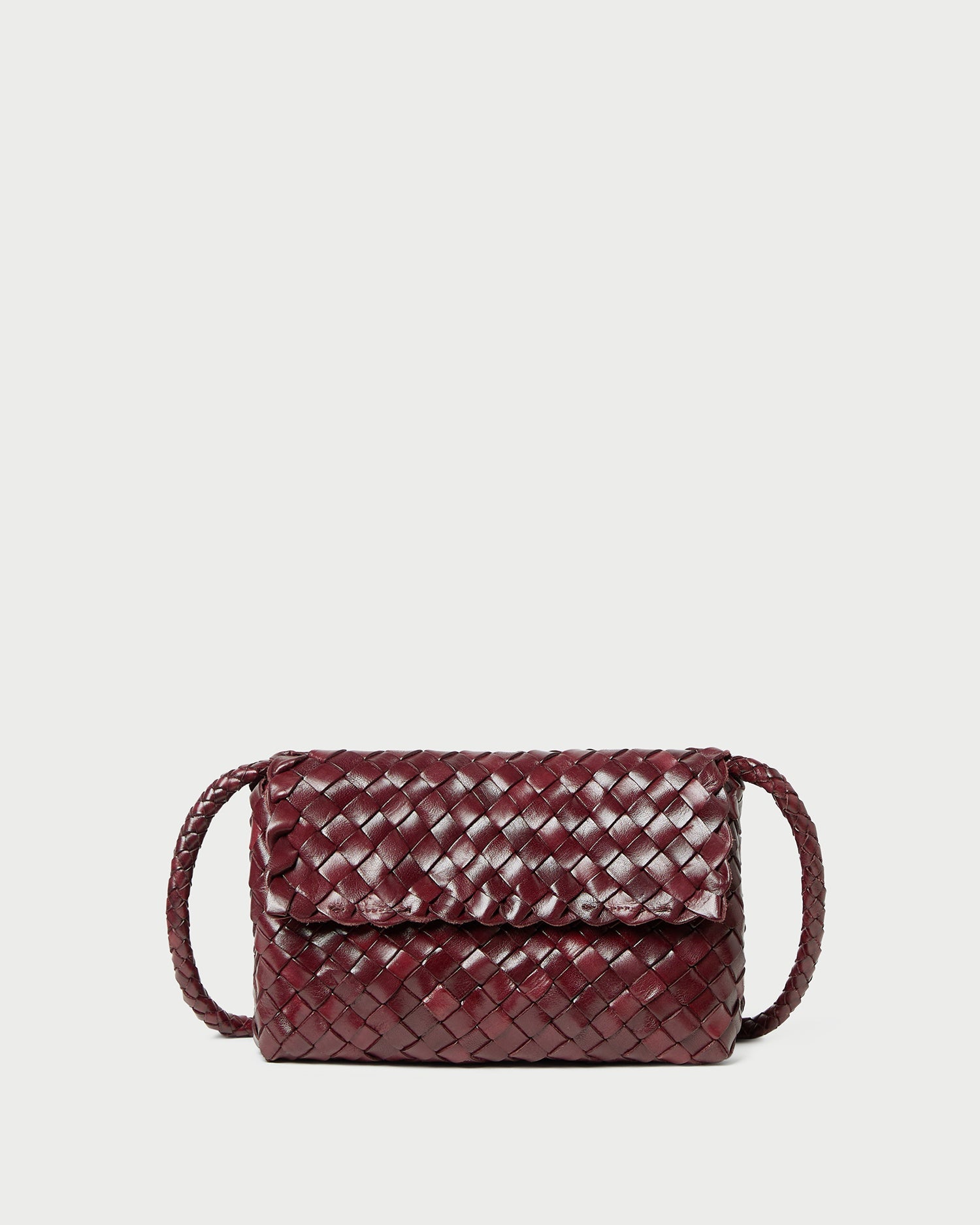 Vinnie Maroon Woven Leather Crossbody | Loeffler Randall Women