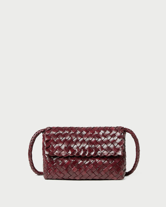 Vinnie Maroon Woven Leather Crossbody | Loeffler Randall Women