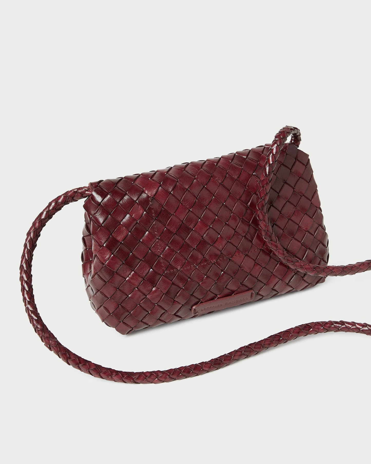 Vinnie Maroon Woven Leather Crossbody | Loeffler Randall Women
