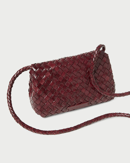Vinnie Maroon Woven Leather Crossbody | Loeffler Randall Women