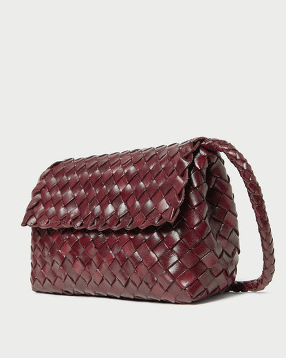 Vinnie Maroon Woven Leather Crossbody | Loeffler Randall Women